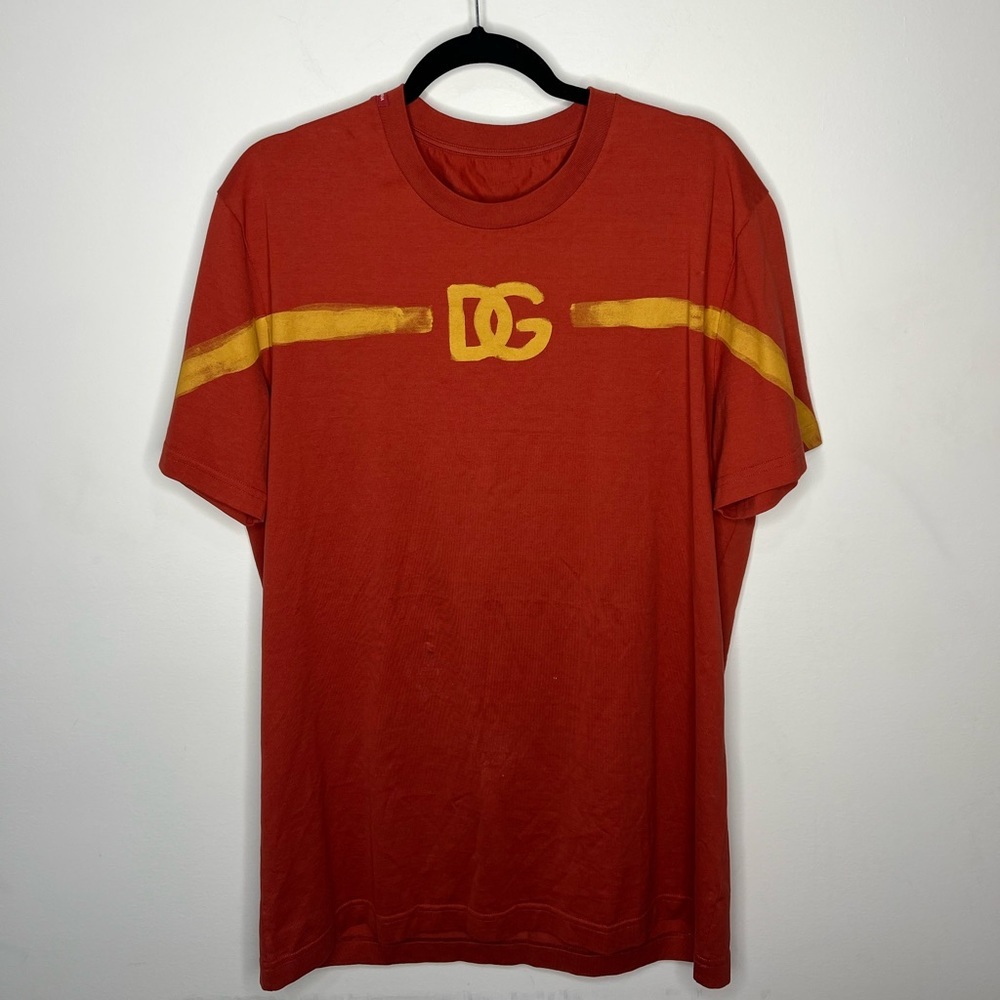 Dolce & Gabbana Painted Logo T-Shirt Red Men’s 52/XL